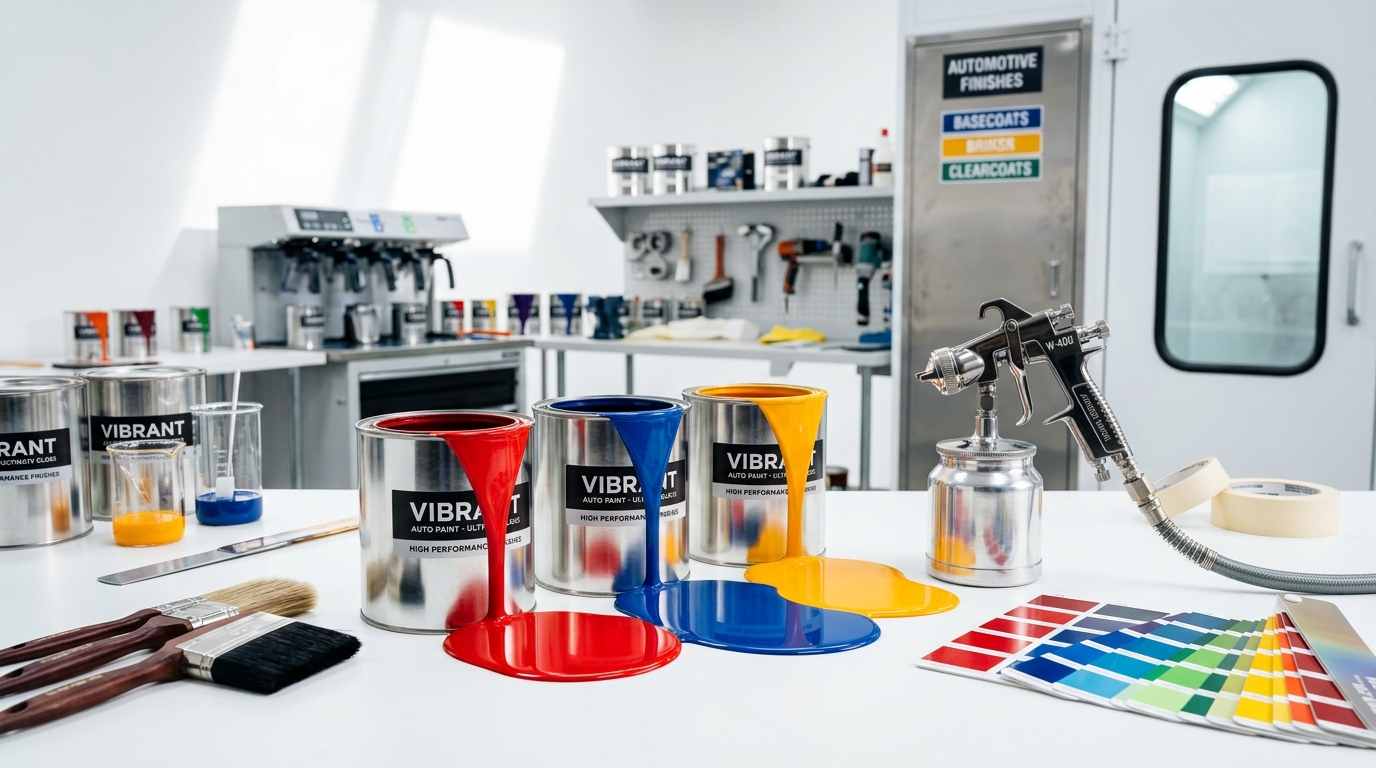 Paint Cans and Color Swatches RK Paints